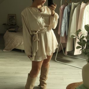 Robe bohème satinée