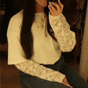 T-shirt Manches Dentelle