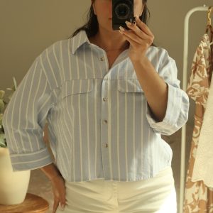 Chemise Capucine bleu à rayure