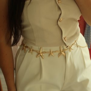 Ceinture étoiles de mer dorées