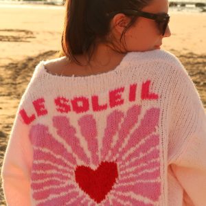 Gilet rose « Le soleil »