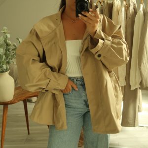 Veste cape imperméable beige