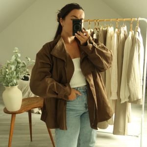 Veste cape imperméable marron